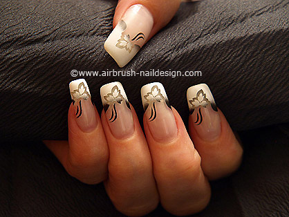 French manicure template for a airbrush motive