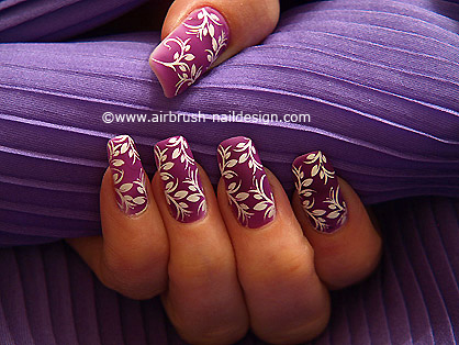 Create your fingernails with airbrush colors - Nail art 151
