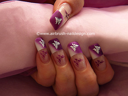 Airbrush Motiv mit Schmetterling Schablonen - Airbrush Nailart Motiv 052