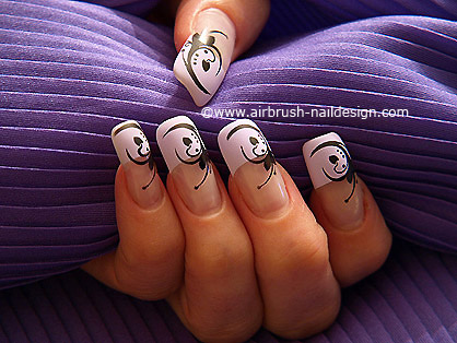 Kunst fr die Fingerngel mit Airbrush-Farben - Airbrush Nailart Motiv 063