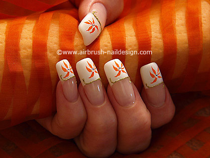 Airbrush-nails with strass stone and nail art liner - Airbrush Motive 065