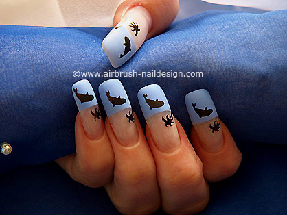 Motiv fr Fingerngel mit Spritzpistole - Airbrush Nailart Motiv 069