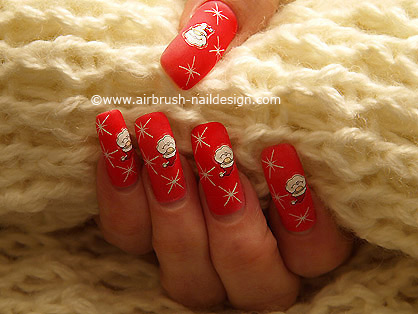 Airbrusch Motiv fr Weihnachten - Weihnachtsmotiv 6 - Airbrush Nailart 075