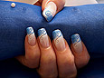  Aerografa con esmalte en azul-glitter - Motivo de uas 106