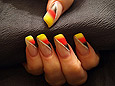  German national flag with airbrush colours - Nail art 124