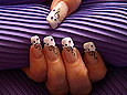  Clef airbrush motive with strass stones - Nail art 134