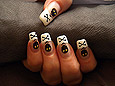 Halloween skull as airbrush fingernail design - Nail art 135