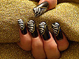  Zebra-Muster mit Airbrush Schablone - Airbrush Nailart Motiv 023